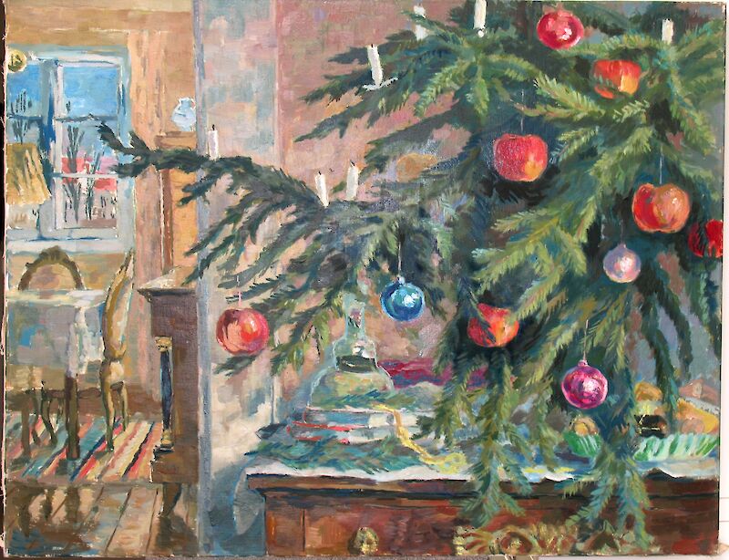 Erich Gindler, Weihnachten (Öl auf Leinwand, 1950)