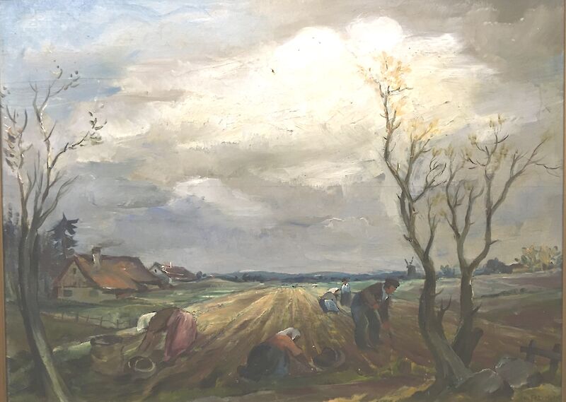 Julius Freymuth, Landschaft mit Kartoffelgräbern, um 1937 © Ostpreußisches Landesmuseum